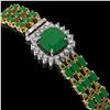 Image 2 : 31.91 ctw Emerald & Diamond Bracelet 14K Yellow Gold - REF-312R5K