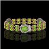 Image 2 : 18.93 ctw Peridot & Diamond Bracelet 14K Rose Gold - REF-259K3Y