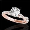 Image 1 : 1.25 ctw Certified Diamond Solitaire Ring 10k Rose Gold - REF-190W9H