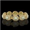 Image 2 : 40.37 ctw Certified Opal & Diamond Victorian Bracelet 14K Yellow Gold - REF-1402W4H