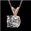 Image 2 : 1 ctw Certified VS/SI Quality Cushion Cut Diamond Necklace 10k Rose Gold - REF-239X3A
