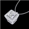 Image 1 : 1.93 ctw Princess VS/SI Diamond Micro Pave Necklace 18k White Gold - REF-436H4R