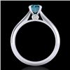 Image 3 : 0.83 ctw Fancy Intense Blue Diamond Art Deco Ring 18k White Gold - REF-80N5F