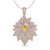 Image 2 : 3 ctw Yellow Sapphire & Micro Pave Diamond Necklace 14k Rose Gold - REF-290H9R