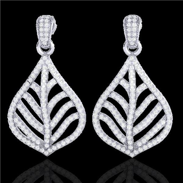 2.50 ctw Micro Pave VS/SI Diamond Earrings Designer 18k White Gold - REF-236G4W