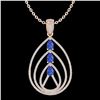 Image 2 : 2 ctw Tanzanite & Micro VS/SI Diamond Designer Necklace 14k Rose Gold - REF-163R6K