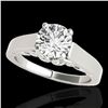 Image 1 : 1.25 ctw Certified Diamond Solitaire Ring 10k White Gold - REF-238W6H