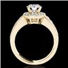 Image 2 : 1.4 ctw Certified Diamond Solitaire Halo Ring 10k Yellow Gold - REF-204R5K