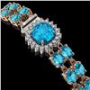 Image 2 : 17.67 ctw Swiss Topaz & Diamond Bracelet 14K Rose Gold - REF-178H2R