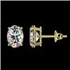 Image 2 : 2 ctw Certified VS/SI Quality Oval Diamond Stud Earrings 10k Yellow Gold - REF-478Y6X