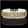 Image 2 : 12.7 ctw Fancy Citrine & Diamond Row Bracelet 10K White Gold - REF-209X3A