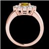 Image 2 : 2.09 ctw Certified SI/I Fancy Intense Yellow Diamond Ring 10k Rose Gold - REF-225G2W