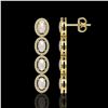 Image 2 : 4.05 ctw Opal & Diamond Micro Pave Halo Earrings 10k Yellow Gold - REF-143A6N