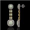 Image 2 : 18.06 ctw Opal & Diamond Earrings 14K Yellow Gold - REF-394K8Y