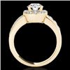 Image 2 : 2.1 ctw Certified Diamond Solitaire Halo Ring 10k Yellow Gold - REF-259R3K