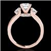 Image 2 : 1.6 ctw VS/SI Certified Princess Cut Diamond 3 Stone Ring 10k Rose Gold - REF-327M3G