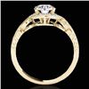 Image 2 : 1.33 ctw Certified Diamond Solitaire Halo Ring 10k Yellow Gold - REF-190W9H