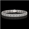 Image 1 : 10.8 ctw Princess Cut Diamond Micro Pave Bracelet 18K White Gold - REF-923A9N