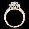 Image 2 : 2.01 ctw Certified Diamond Solitaire Halo Ring 10k Yellow Gold - REF-225F2M