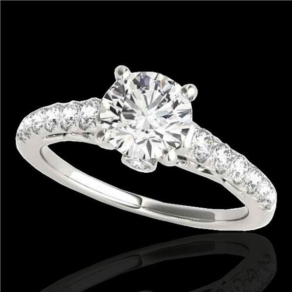 1.5 ctw Certified Diamond Solitaire Ring 10k White Gold - REF-197G8W