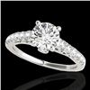 Image 1 : 1.5 ctw Certified Diamond Solitaire Ring 10k White Gold - REF-197G8W