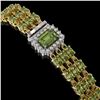Image 2 : 25.49 ctw Tourmaline & Diamond Bracelet 14K Yellow Gold - REF-318H2R