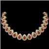 Image 1 : 121.42 ctw Certified Ruby & Diamond Victorian Necklace 14K Yellow Gold - REF-3416Y5X