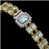 Image 2 : 14.35 ctw Aquamarine & Diamond Bracelet 14K Yellow Gold - REF-236H4R