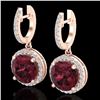 Image 1 : 5.50 ctw Garnet & Micro Pave VS/SI Diamond Designer 14k Rose Gold - REF-72G8W