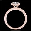 Image 2 : 1.15 ctw Certified Diamond Solitaire Halo Ring 10k Rose Gold - REF-190Y9X
