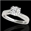 Image 1 : 1.18 ctw Certified Diamond Solitaire Ring 10k White Gold - REF-190G9W