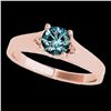 Image 1 : 1 ctw SI Certified Fancy Blue Diamond Solitaire Ring 10k Rose Gold - REF-120F2M