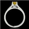 Image 2 : 1.5 ctw Certified SI/I Fancy Intense Yellow Diamond Ring 10k White Gold - REF-259K3Y