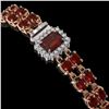 Image 2 : 14.45 ctw Garnet & Diamond Bracelet 14K Rose Gold - REF-236W4H