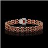 Image 3 : 14.45 ctw Garnet & Diamond Bracelet 14K Rose Gold - REF-236W4H