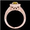 Image 2 : 1.5 ctw Certified SI/I Fancy Intense Yellow Diamond Ring 10k Rose Gold - REF-231W8H