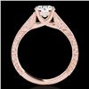 Image 2 : 1.5 ctw Certified Diamond Solitaire Antique Ring 10k Rose Gold - REF-327W3H