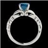 Image 2 : 1.1 ctw SI Certified Fancy Blue Diamond Solitaire Ring 10k White Gold - REF-121Y4X