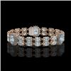 Image 1 : 15.72 ctw Aquamarine & Diamond Bracelet 14K Rose Gold - REF-254W5H