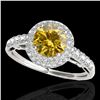 Image 2 : 1.65 ctw Certified SI/I Fancy Intense Yellow Diamond Ring 10k White Gold - REF-218W2H