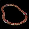 Image 2 : 38.37 ctw Tourmaline & Diamond Necklace 14K Yellow Gold - REF-527G3W