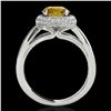 Image 2 : 2.15 ctw Certified SI/I Fancy Intense Yellow Diamond Ring 10k White Gold - REF-381N8F