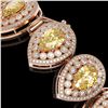 Image 3 : 46.44 ctw Canary Citrine & Diamond Victorian Bracelet 14K Rose Gold - REF-1328A2N