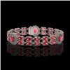 Image 1 : 17.79 ctw Tourmaline & Diamond Bracelet 14K White Gold - REF-290F5M