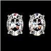 Image 1 : 2 ctw Certified VS/SI Quality Oval Diamond Stud Earrings 10k White Gold - REF-478W6H