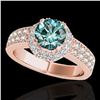 Image 1 : 1.4 ctw SI Certified Fancy Blue Diamond Solitaire Halo Ring 10k Rose Gold - REF-129X4A