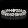 Image 1 : 10.36 ctw Oval Cut Diamond Micro Pave Bracelet 18K White Gold - REF-898W6H