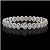 Image 2 : 10.36 ctw Oval Cut Diamond Micro Pave Bracelet 18K White Gold - REF-898W6H