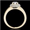 Image 2 : 1.43 ctw Certified Diamond Solitaire Halo Ring 10k Yellow Gold - REF-197F8M