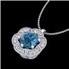 Image 2 : 1.01 ctw Fancy Intense Blue Diamond Art Deco Necklace 18k White Gold - REF-163K6Y